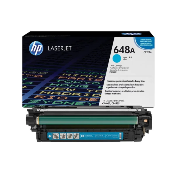 HP 648A Original Toner Cartridges - Cyan - CE261A