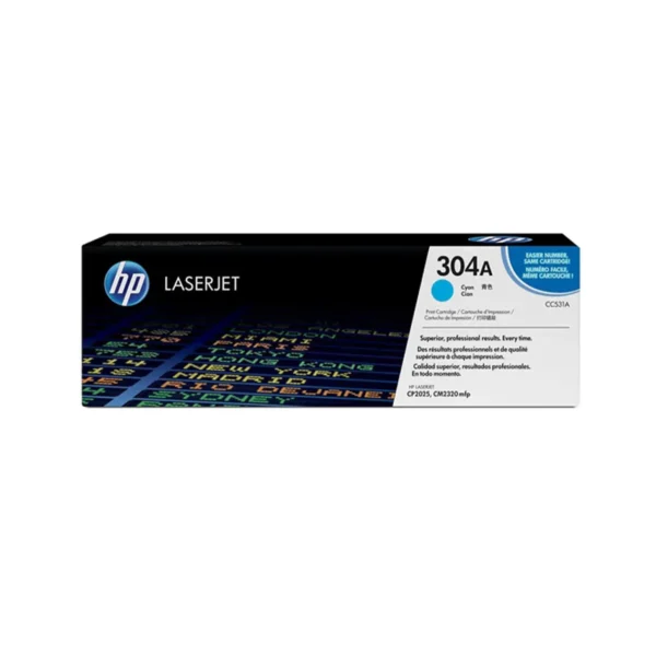 HP 304A Original Toner Cartridges - Cyan - CC531A